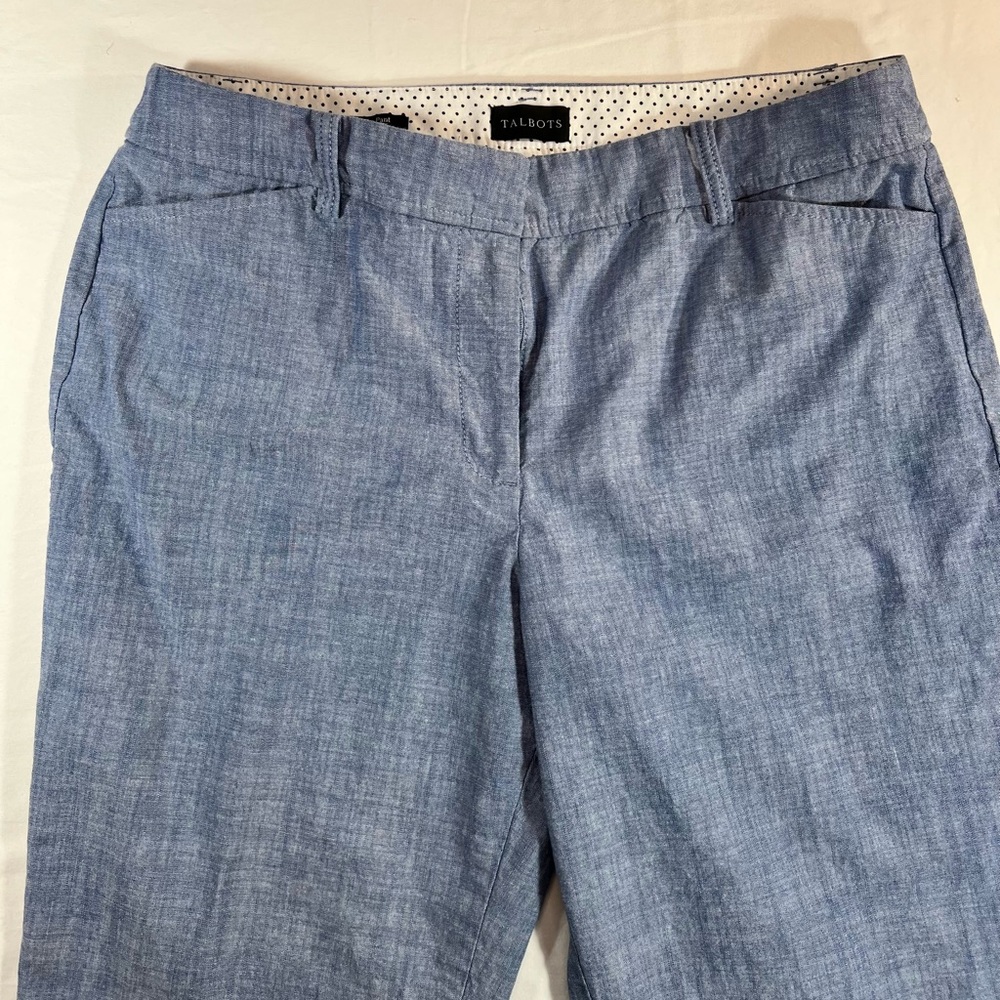 Talbots Light Blue Chambray Cropped Pants